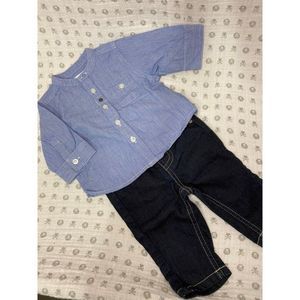 Vertbaudet Baby Boy Jeans and Shirt Outfit 3 m
